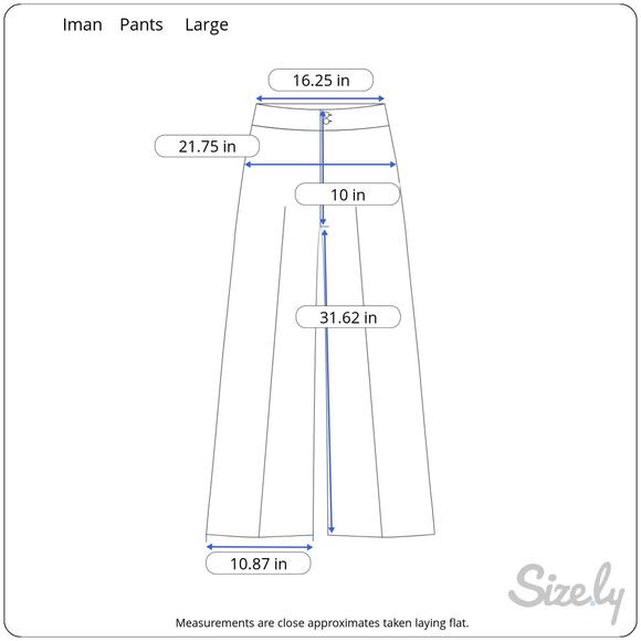 Iman Womens Pull On Pants Size L Blue Elastic Waist Mid Rise Boot Cut Stretch - Picture 3 of 8